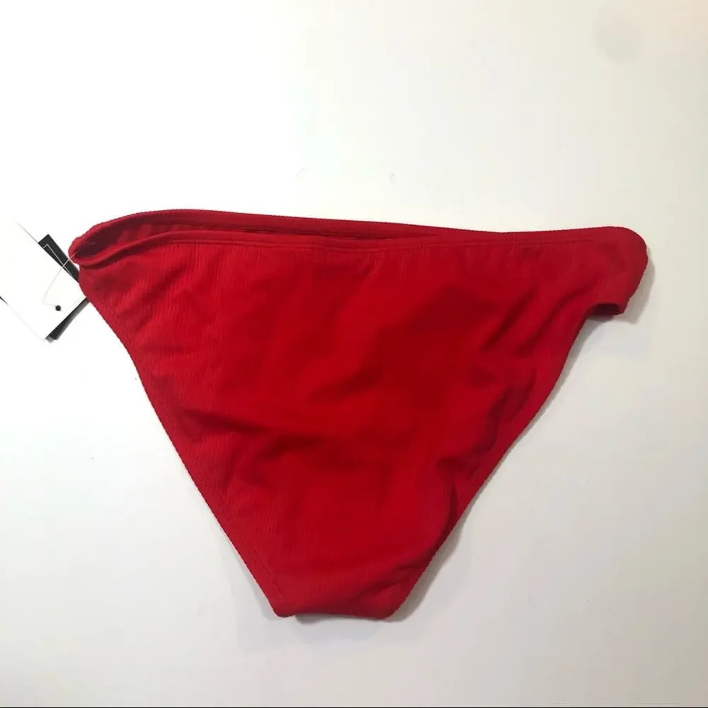 California Waves red ribbed bikini swim bottom Lg
